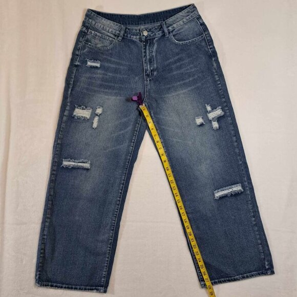 Jeans Women’s Just Fashion‎ Now Relaxed Fit Denim Jeans Distressed Size L - Picture 8 of 11
